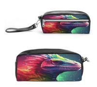 MNVTSKOP Colorful Dinosaur Makeup Bag Small Cosmetic Travel Case Portable Stationery Organizer for Women Teacher