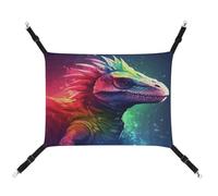 MNVTSKOP Colorful Dinosaur Pet Hammock Breathable Cat Hanging Hammock with Adjustable Straps and Metal Hooks Plush Small Animal Soft Hideout Bed for Indoor and Outdoor