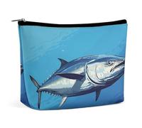 MNVTSKOP Colorful Tuna Cosmetic Bag Large Capacity Travel Makeup Bag Trendy Portable Toiletry Bag for Women