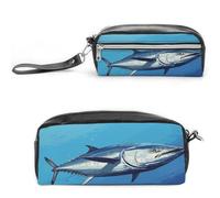 MNVTSKOP Colorful Tuna Makeup Bag Small Cosmetic Travel Case Portable Stationery Organizer for Women Teacher