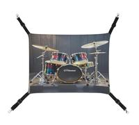 MNVTSKOP Cool Drum Set Pet Hammock Breathable Cat Hanging Hammock with Adjustable Straps and Metal Hooks Plush Small Animal Soft Hideout Bed for Indoor and Outdoor