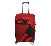 MNVTSKOP Curly Red Snake Luggage Covers Scratch-Resistant Washable Suitcase Cover Polyester Elastic Travel Baggage Protector for Suitcase Protector Cover, White, S