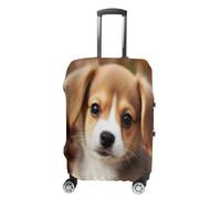 MNVTSKOP Cute Dog Luggage Covers Scratch-Resistant Washable Suitcase Cover Polyester Elastic Travel Baggage Protector for Suitcase Protector Cover, White, M