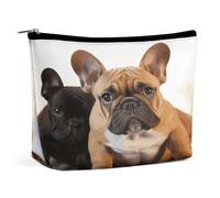 MNVTSKOP Cute French Bulldog Cosmetic Bag Large Capacity Travel Makeup Bag Trendy Portable Toiletry Bag for Women