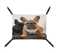 MNVTSKOP Cute French Bulldog Pet Hammock Breathable Cat Hanging Hammock with Adjustable Straps and Metal Hooks Plush Small Animal Soft Hideout Bed for Indoor and Outdoor