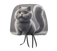 MNVTSKOP Cute Funny Grey Cats Pattern Headrest Covers for Cars Universal Anti-Dirty Car Head Rest Protector Easy to Install Durable Breathable Vehicle Accessories for Auto Trucks SUVs