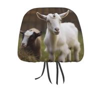 MNVTSKOP Cute Goat Headrest Covers for Cars Universal Anti-Dirty Car Head Rest Protector Easy to Install Durable Breathable Vehicle Accessories for Auto Trucks SUVs