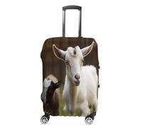MNVTSKOP Cute Goat Luggage Covers Scratch-Resistant Washable Suitcase Cover Polyester Elastic Travel Baggage Protector for Suitcase Protector Cover, White, L