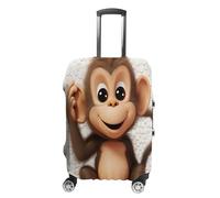 MNVTSKOP Cute Monkey Luggage Covers Scratch-Resistant Washable Suitcase Cover Polyester Elastic Travel Baggage Protector for Suitcase Protector Cover, White, XL