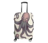 MNVTSKOP Cute Octopus Luggage Covers Scratch-Resistant Washable Suitcase Cover Polyester Elastic Travel Baggage Protector for Suitcase Protector Cover, White, XL
