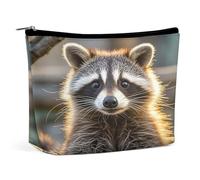 MNVTSKOP Cute Raccoon Cosmetic Bag Large Capacity Travel Makeup Bag Trendy Portable Toiletry Bag for Women