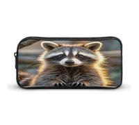 MNVTSKOP Cute Raccoon Pencil Case Large Capacity Pencil Pouch Office Pencil Bag for Men Women Desk Organizer