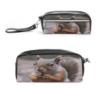 MNVTSKOP Cute Squirrel Makeup Bag Small Cosmetic Travel Case Portable Stationery Organizer for Women Teacher