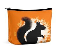 MNVTSKOP Cute Squirrel Silhouette Cosmetic Bag Large Capacity Travel Makeup Bag Trendy Portable Toiletry Bag for Women