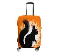 MNVTSKOP Cute Squirrel Silhouette Luggage Covers Scratch-Resistant Washable Suitcase Cover Polyester Elastic Travel Baggage Protector for Suitcase Protector Cover, White, S