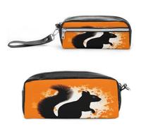 MNVTSKOP Cute Squirrel Silhouette Makeup Bag Small Cosmetic Travel Case Portable Stationery Organizer for Women Teacher