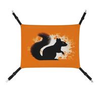 MNVTSKOP Cute Squirrel Silhouette Pet Hammock Breathable Cat Hanging Hammock with Adjustable Straps and Metal Hooks Plush Small Animal Soft Hideout Bed for Indoor and Outdoor