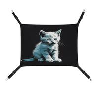 MNVTSKOP Cute White Cat Pet Hammock Breathable Cat Hanging Hammock with Adjustable Straps and Metal Hooks Plush Small Animal Soft Hideout Bed for Indoor and Outdoor