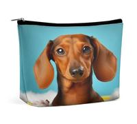 MNVTSKOP Dachshund Dog Cosmetic Bag Large Capacity Travel Makeup Bag Trendy Portable Toiletry Bag for Women