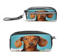 MNVTSKOP Dachshund Dog Makeup Bag Small Cosmetic Travel Case Portable Stationery Organizer for Women Teacher