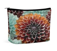MNVTSKOP Dahlia Flower Cosmetic Bag Large Capacity Travel Makeup Bag Trendy Portable Toiletry Bag for Women