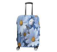 MNVTSKOP Daisy Blue Luggage Covers Scratch-Resistant Washable Suitcase Cover Polyester Elastic Travel Baggage Protector for Suitcase Protector Cover, White, M