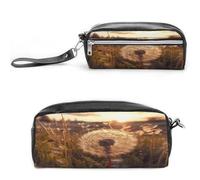 MNVTSKOP Dandelions at Sunset Makeup Bag Small Cosmetic Travel Case Portable Stationery Organizer for Women Teacher