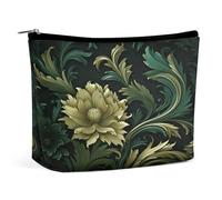 MNVTSKOP Dark Green And Green Style Cosmetic Bag Large Capacity Travel Makeup Bag Trendy Portable Toiletry Bag for Women