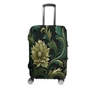 MNVTSKOP Dark Green And Green Style Luggage Covers Scratch-Resistant Washable Suitcase Cover Polyester Elastic Travel Baggage Protector for Suitcase Protector Cover, White, L