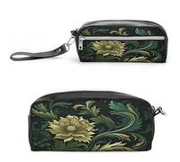MNVTSKOP Dark Green And Green Style Makeup Bag Small Cosmetic Travel Case Portable Stationery Organizer for Women Teacher