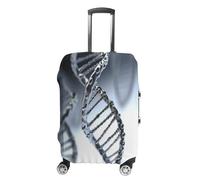 MNVTSKOP DNA Chain Photo Luggage Covers Scratch-Resistant Washable Suitcase Cover Polyester Elastic Travel Baggage Protector for Suitcase Protector Cover, white, XL
