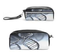 MNVTSKOP DNA Chain Photo Makeup Bag Small Cosmetic Travel Case Portable Stationery Organizer for Women Teacher