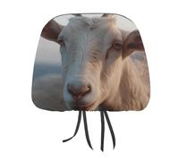 MNVTSKOP Docile Goat Headrest Covers for Cars Universal Anti-Dirty Car Head Rest Protector Easy to Install Durable Breathable Vehicle Accessories for Auto Trucks SUVs
