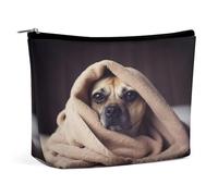 MNVTSKOP Dog in A Blanket Cosmetic Bag Large Capacity Travel Makeup Bag Trendy Portable Toiletry Bag for Women