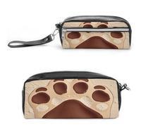 MNVTSKOP Dog Paw Print Makeup Bag Small Cosmetic Travel Case Portable Stationery Organizer for Women Teacher