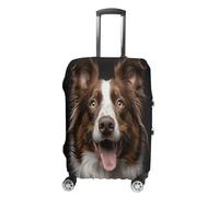 MNVTSKOP Dog Sticking Out Tongue Luggage Covers Scratch-Resistant Washable Suitcase Cover Polyester Elastic Travel Baggage Protector for Suitcase Protector Cover, White, S