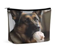 MNVTSKOP Dog Who Likes Ice Cream Cosmetic Bag Large Capacity Travel Makeup Bag Trendy Portable Toiletry Bag for Women