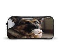 MNVTSKOP Dog Who Likes Ice Cream Pencil Case Large Capacity Pencil Pouch Office Pencil Bag for Men Women Desk Organizer