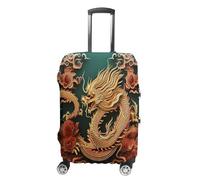 MNVTSKOP Dragon Chinese Background Luggage Covers Scratch-Resistant Washable Suitcase Cover Polyester Elastic Travel Baggage Protector for Suitcase Protector Cover, white, Small