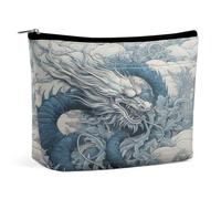 MNVTSKOP Dragon Pattern Cosmetic Bag Large Capacity Travel Makeup Bag Trendy Portable Toiletry Bag for Women