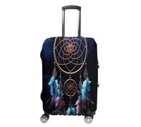 MNVTSKOP Dream Catcher Luggage Covers Scratch-Resistant Washable Suitcase Cover Polyester Elastic Travel Baggage Protector for Suitcase Protector Cover, White, L