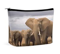 MNVTSKOP Elephant Family Cosmetic Bag Large Capacity Travel Makeup Bag Trendy Portable Toiletry Bag for Women