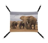 MNVTSKOP Elephant Family Pet Hammock Breathable Cat Hanging Hammock with Adjustable Straps and Metal Hooks Plush Small Animal Soft Hideout Bed for Indoor and Outdoor