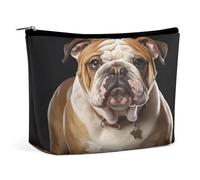 MNVTSKOP English Bulldog Cosmetic Bag Large Capacity Travel Makeup Bag Trendy Portable Toiletry Bag for Women