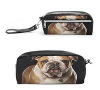 MNVTSKOP English Bulldog Makeup Bag Small Cosmetic Travel Case Portable Stationery Organizer for Women Teacher