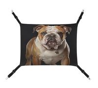 MNVTSKOP English Bulldog Pet Hammock Breathable Cat Hanging Hammock with Adjustable Straps and Metal Hooks Plush Small Animal Soft Hideout Bed for Indoor and Outdoor