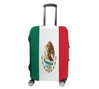 MNVTSKOP Flag of Mexico Luggage Covers Scratch-Resistant Washable Suitcase Cover Polyester Elastic Travel Baggage Protector for Suitcase Protector Cover, White, L