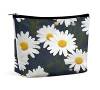 MNVTSKOP Flowers Daisy Cosmetic Bag Large Capacity Travel Makeup Bag Trendy Portable Toiletry Bag for Women