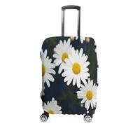 MNVTSKOP Flowers Daisy Luggage Covers Scratch-Resistant Washable Suitcase Cover Polyester Elastic Travel Baggage Protector for Suitcase Protector Cover, White, XL