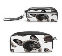 MNVTSKOP French Bulldog Makeup Bag Small Cosmetic Travel Case Portable Stationery Organizer for Women Teacher